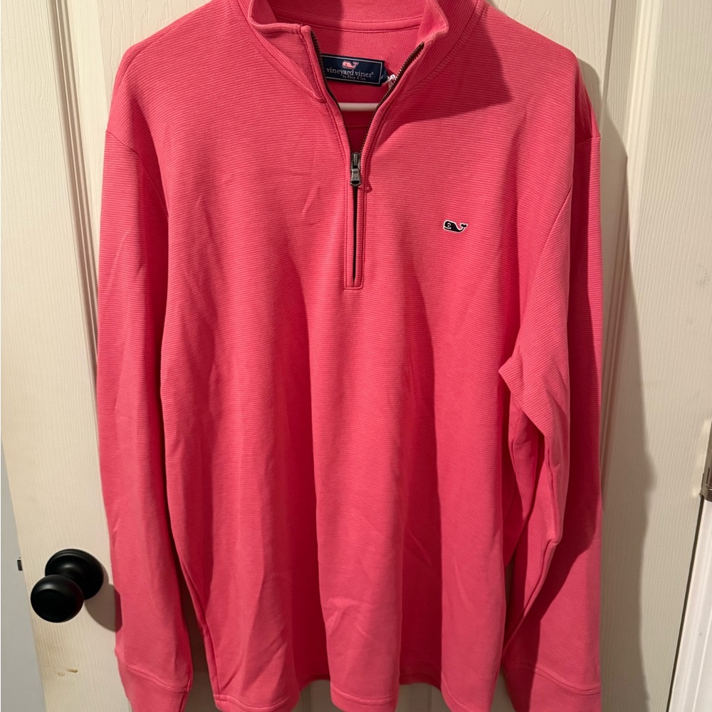 Vineyard Vines Men's Salmon Quarter-Zip Sweater